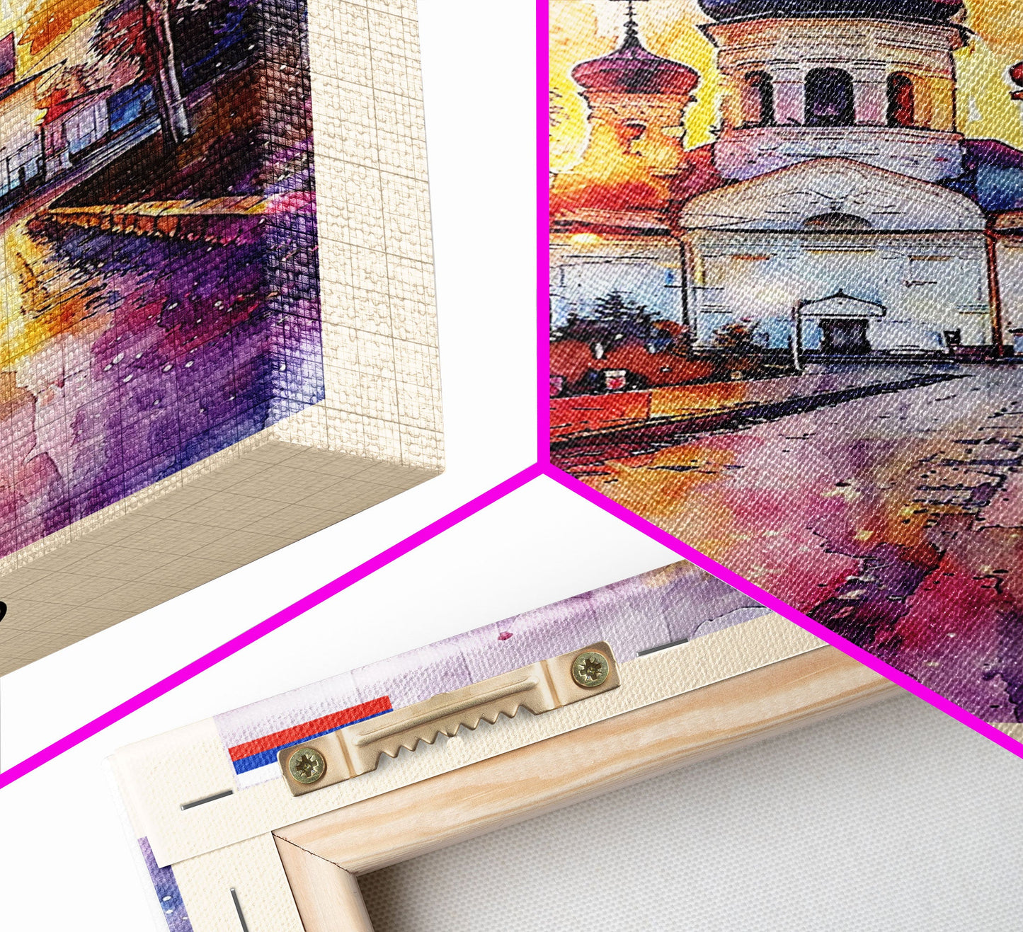 Engels, Russia Captivating Framed Canvas Print. Architectural Wall Art for Living Room or Bedroom Decor, Travel Poster.