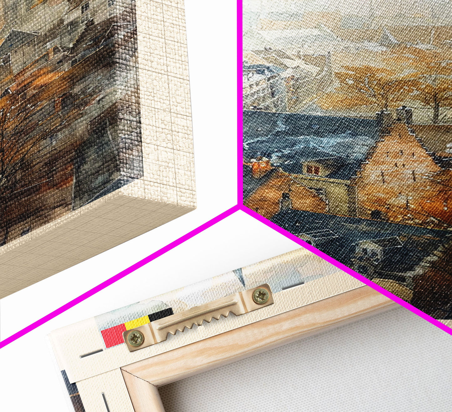 Genk, Belgium Travel Poster Art, Framed Canvas Print for Living Room or Bedroom, Historic Wall Art, Home Decoration