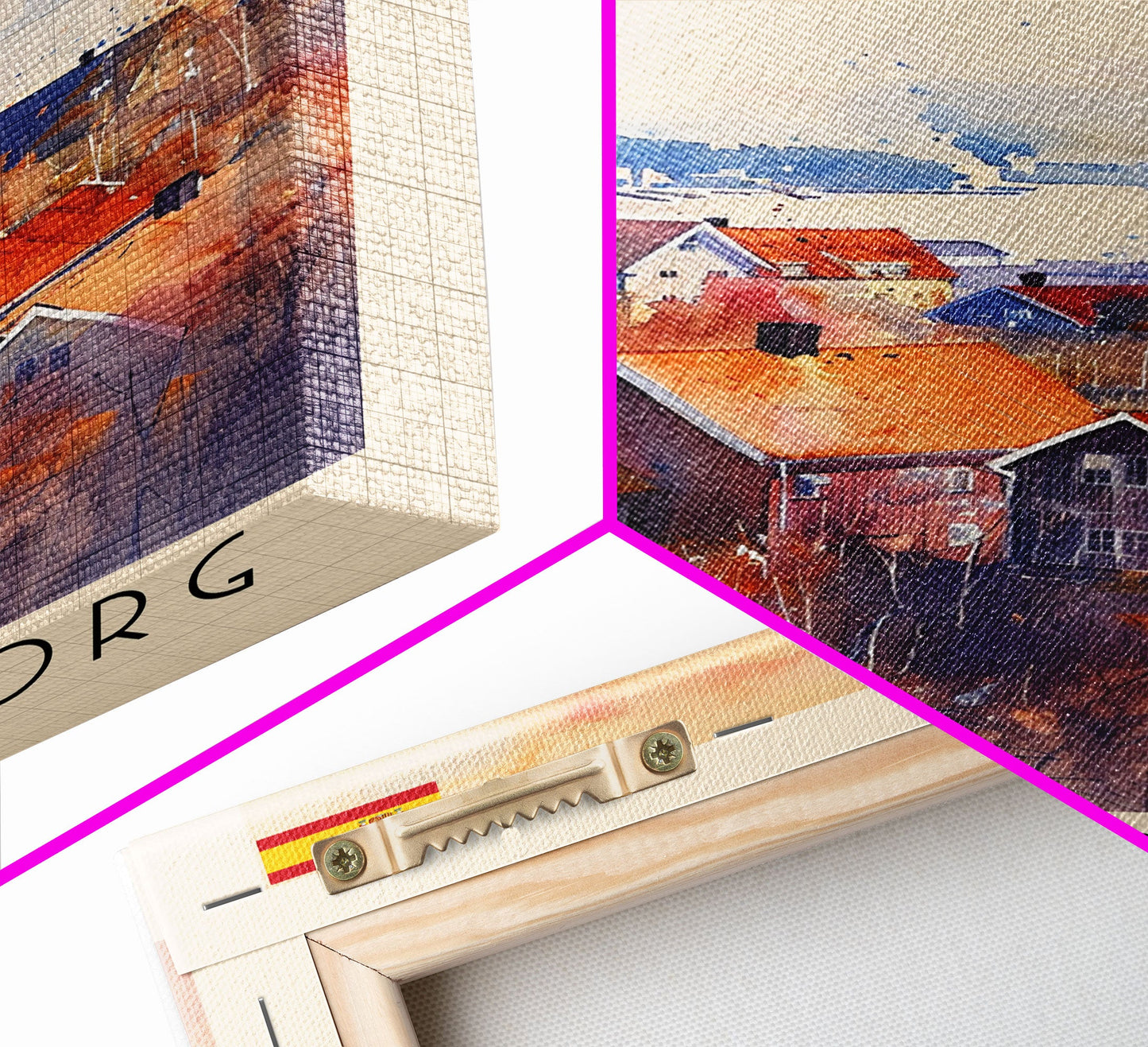 Helsingborg Sweden Coastal Town Art, Framed Canvas Wall Art, Home Decor, Living Room Art, Scandinavian Poster, Wall Decor, Travel Poster Art