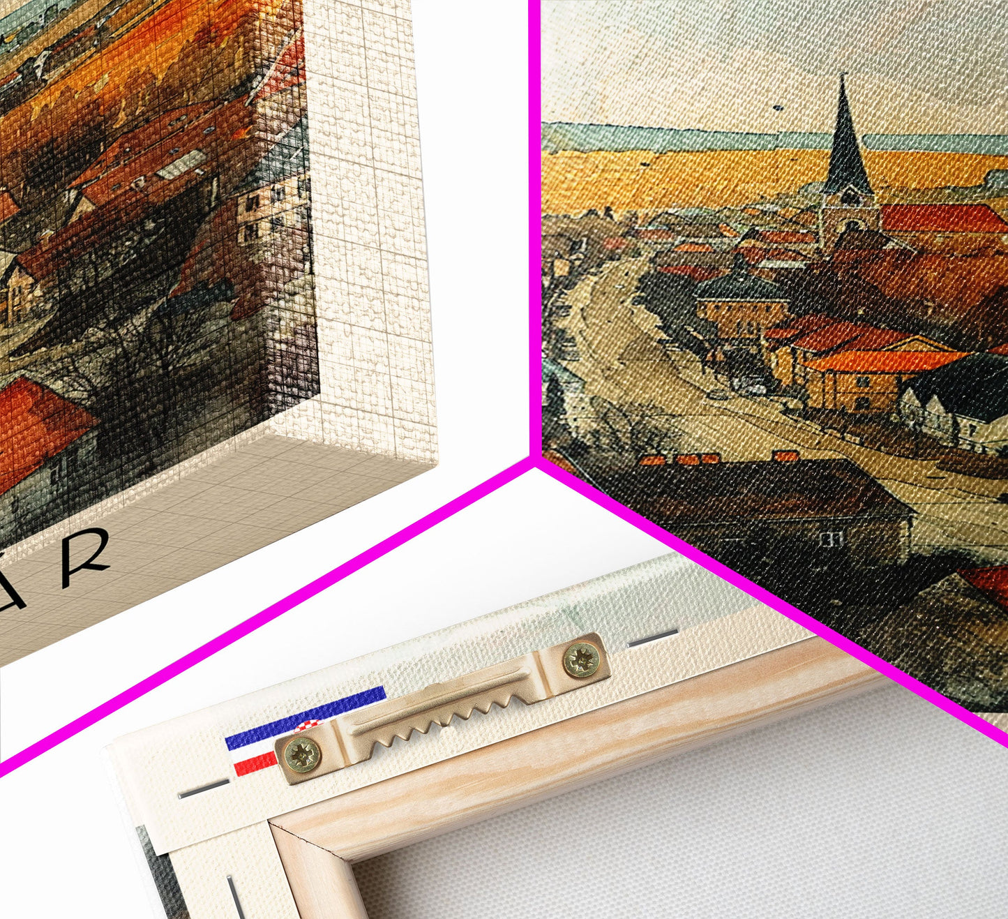 Kaposvar Hungary Urban Landscape, Framed Canvas Print, Travel Poster, Wall Art, Home Decoration, Cityscape Decor, Living Room Art, Hungarian City