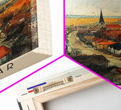 Kaposvar Hungary Urban Landscape, Framed Canvas Print, Travel Poster, Wall Art, Home Decoration, Cityscape Decor, Living Room Art, Hungarian City