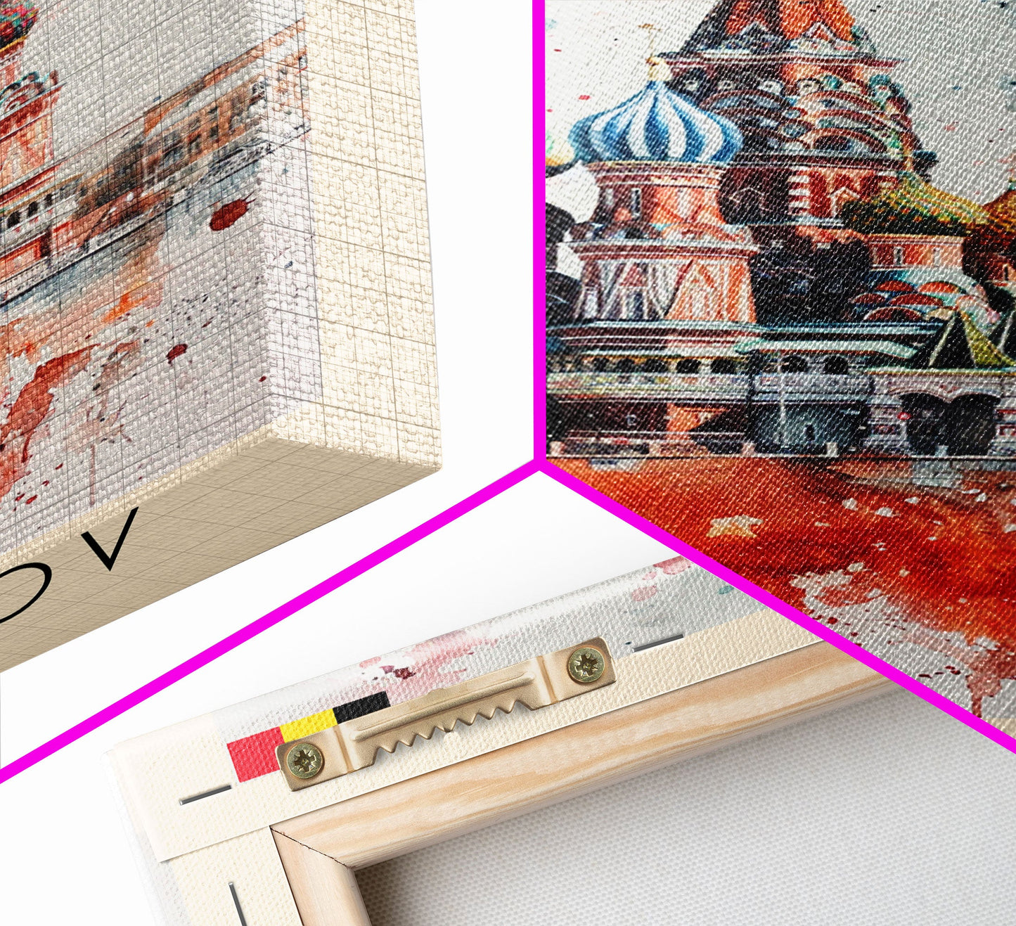 Korolyov Russia Scenic Cityscape, Framed Canvas Print, Travel Poster, Wall Art, Dining Room Decor, Russian Urban Landscape, Cityscape Painting