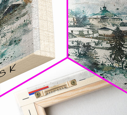 Smolensk Russia Travel Poster Framed Canvas Print, Watercolor Painting, Scenic Wall Art, Home Decor, Russian Landscape, Classic Art