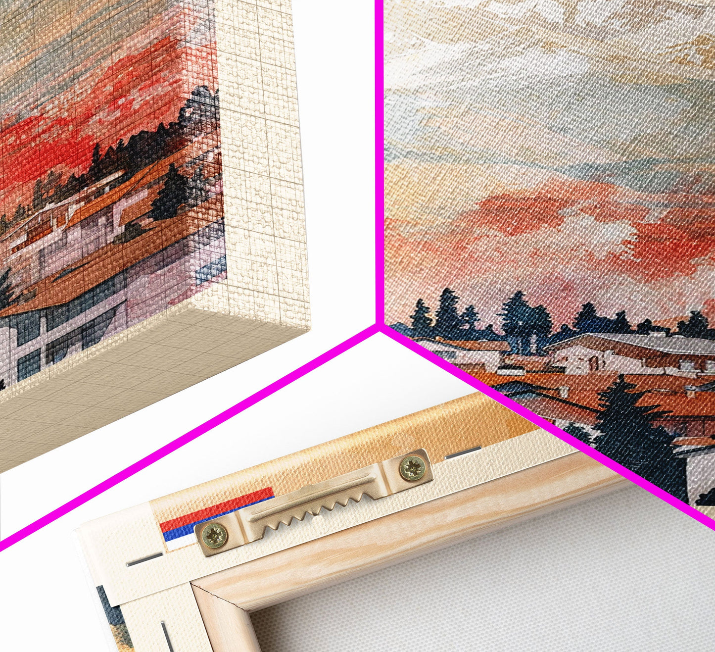 Sochi Russia Travel Poster Framed Canvas Print, Watercolor Painting, Coastal Wall Art, Home Decor, Russian Seaside, Vibrant Art