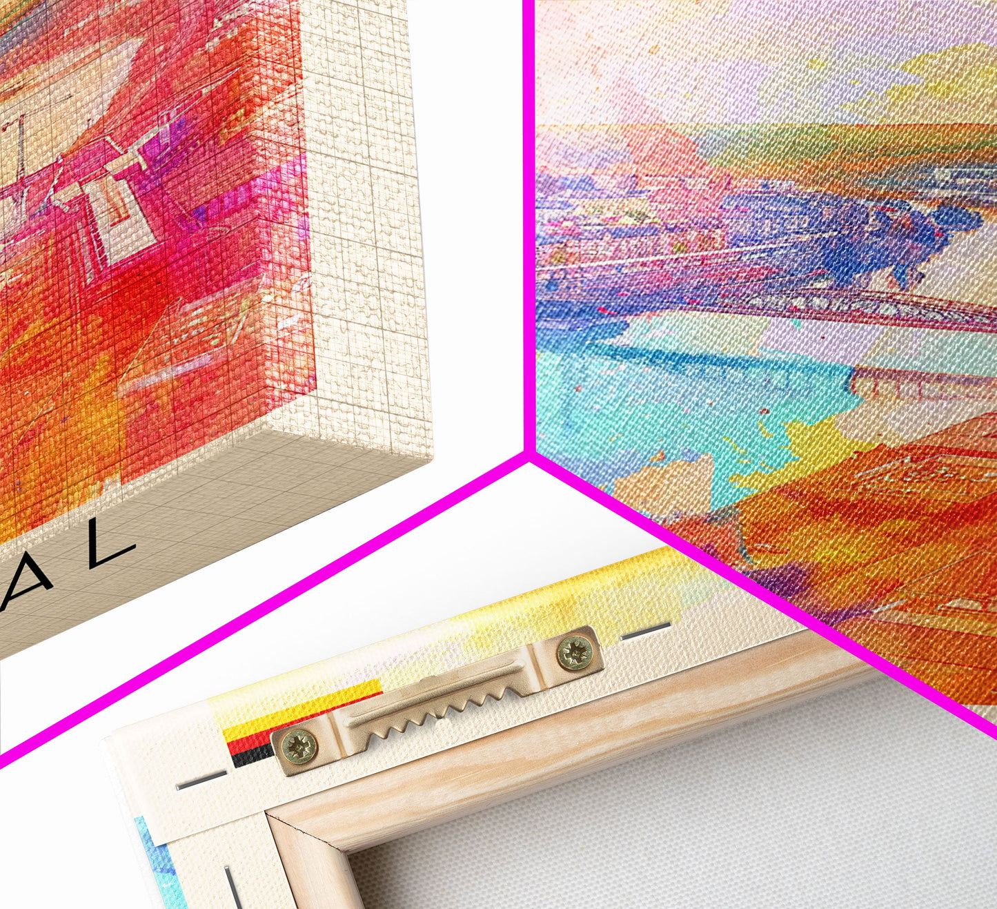 Wuppertal Germany Travel Poster Framed Canvas Print, Watercolor Painting, Urban Wall Art, Home Decor, German Cityscape, Artistic Gift