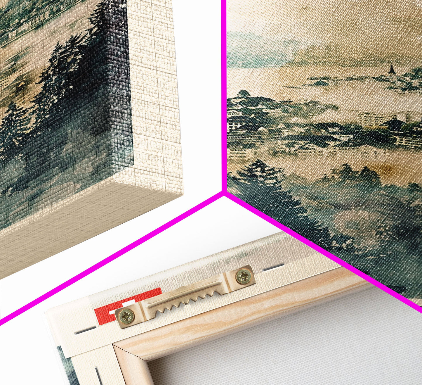 Zurich Switzerland Travel Poster Framed Canvas Print, Watercolor Painting, Urban Wall Art, Home Decor, Swiss Cityscape, Elegant Gift