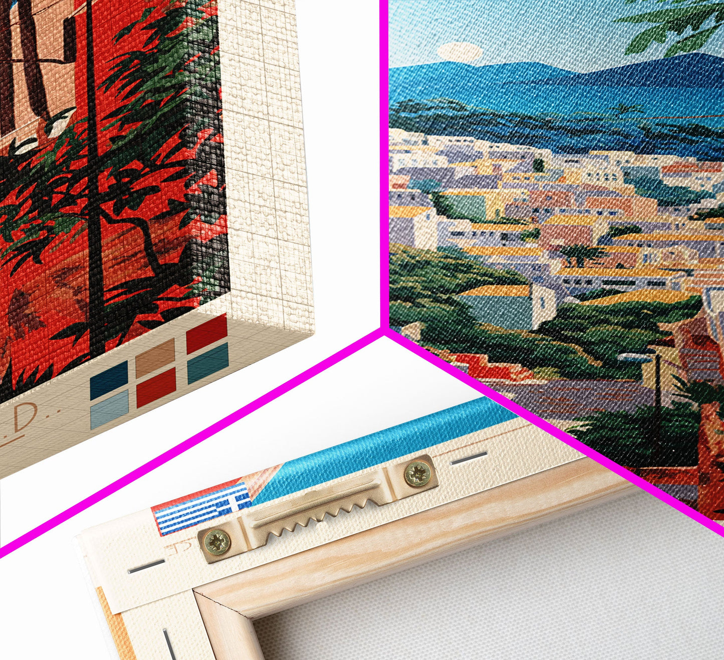 A Coruna Spain Travel Poster Framed Canvas Print, Midcentury Modern Art, Pop Art Home Decor, Scenic View Art, Vacation Gift, Living Room Wall Art, Cultural Print