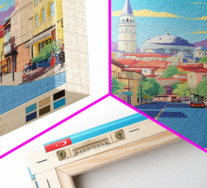 Ankara Turkey Travel Poster Framed Canvas Print, Midcentury Modern Art, Pop Art Wall Decor, Home Decor, Vacation Gift, Living Room Art