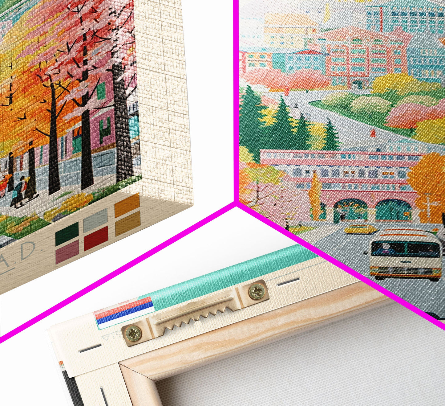 Balashikha Russia Travel Poster Framed Canvas Print, Midcentury Modern Art, Pop Art Wall Decor, Home Decor, Vacation Gift, Living Room Art