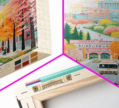 Balashikha Russia Travel Poster Framed Canvas Print, Midcentury Modern Art, Pop Art Wall Decor, Home Decor, Vacation Gift, Living Room Art