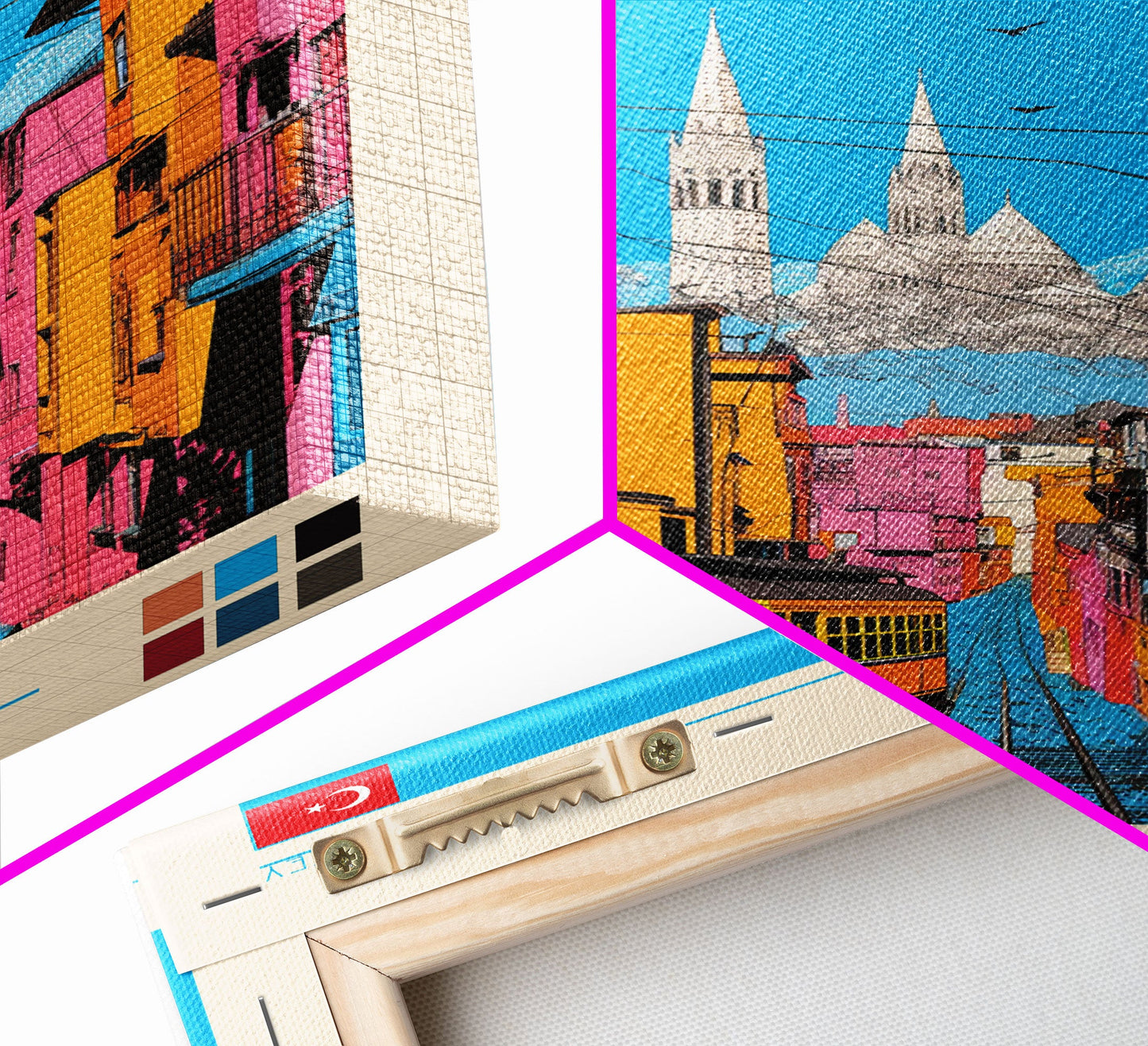 Batman Turkey Travel Poster Framed Canvas Print, Midcentury Modern Art, Pop Art Wall Decor, Home Decor, Vacation Gift, Living Room Art