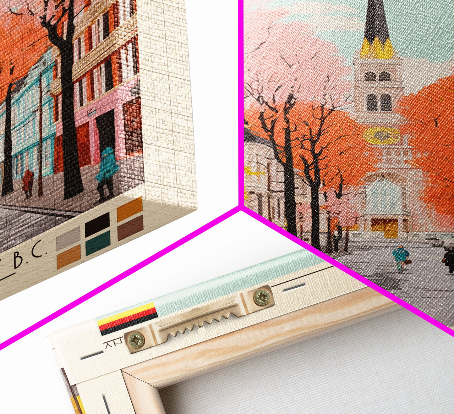 Bonn Germany Travel Poster Framed Canvas Print, Midcentury Modern Art, Pop Art Wall Decor, Home Decor, Living Room Art, Cultural Gift