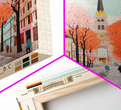 Bonn Germany Travel Poster Framed Canvas Print, Midcentury Modern Art, Pop Art Wall Decor, Home Decor, Living Room Art, Cultural Gift