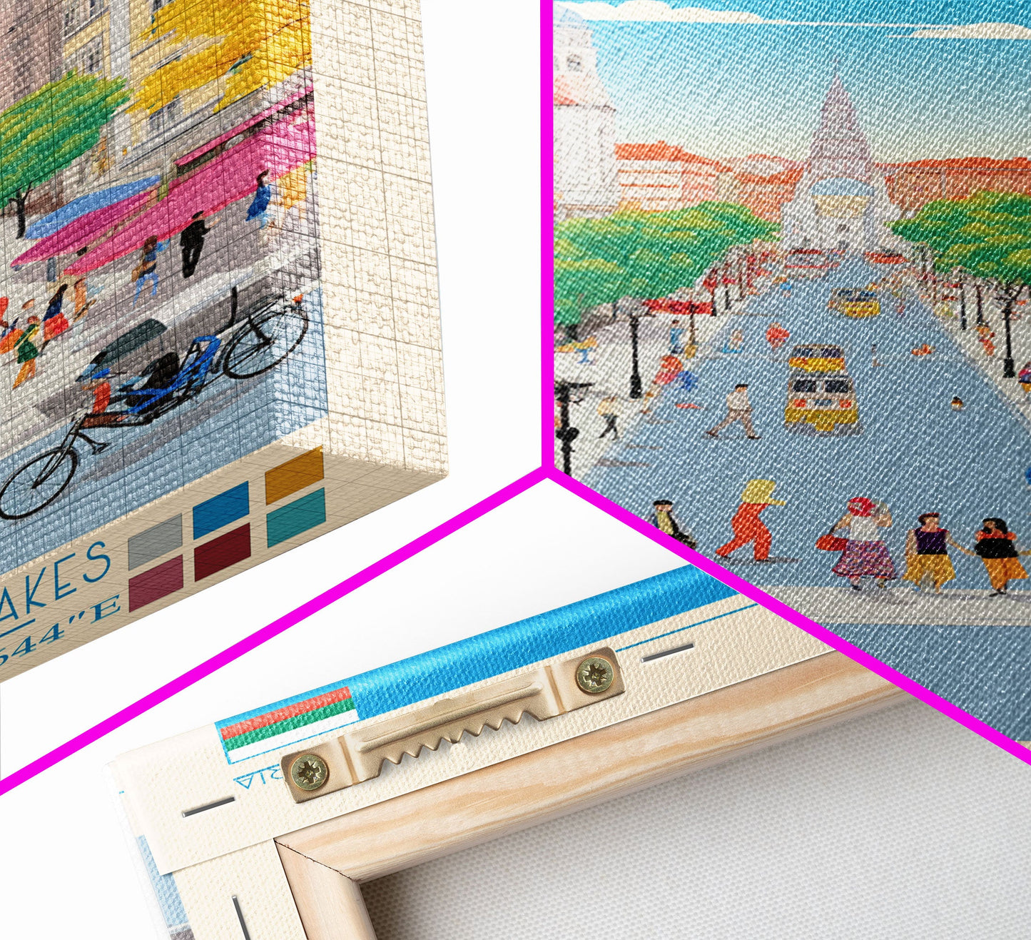 Burgas Bulgaria Travel Poster Framed Canvas Print, Midcentury Modern Art, Pop Art Wall Decor, Home Decor, Vacation Gift, Living Room Art