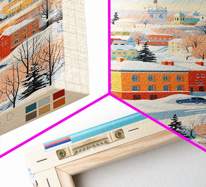 Chelyabinsk Russia Travel Poster Framed Canvas Print, Midcentury Modern Art, Pop Art Wall Decor, Home Decor, Vacation Gift, Living Room Art