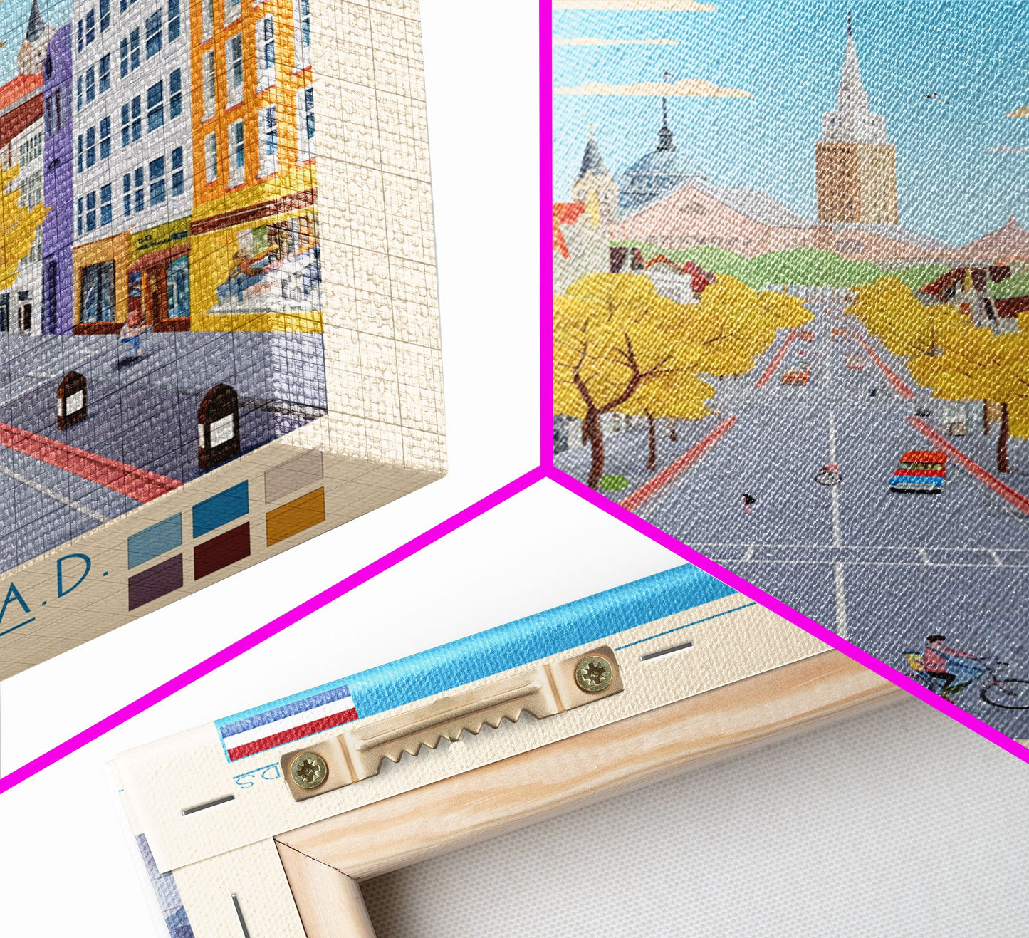 Eindhoven Netherlands Travel Poster Framed Canvas Print, Midcentury Modern Art, Pop Art Wall Decor, Scenic Living Room Art, Bedroom Gift