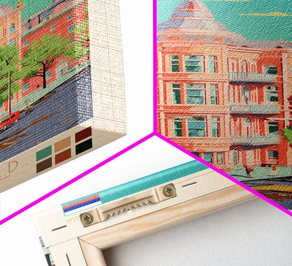 Irkutsk Russia Travel Poster Framed Canvas Print, Midcentury Modern Art, Pop Art Wall Decor, Scenic Bedroom Art, Office Decoration