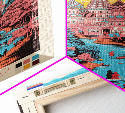 Kurgan Russia Travel Poster Framed Canvas Print, Midcentury Modern Art, Pop Art Wall Decor, Scenic Wall Art, Living Room Decoration, Office Gift