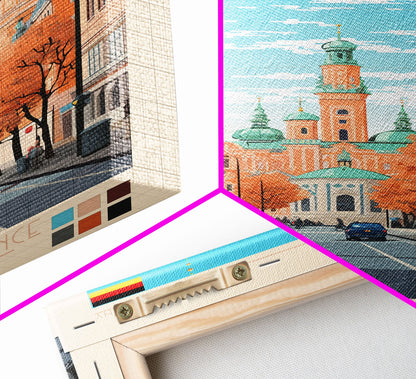 Munich Germany Travel Poster Framed Canvas Print, Midcentury Modern Art, Pop Art Wall Decor, Scenic Wall Art, Living Room Decoration, Office Gift