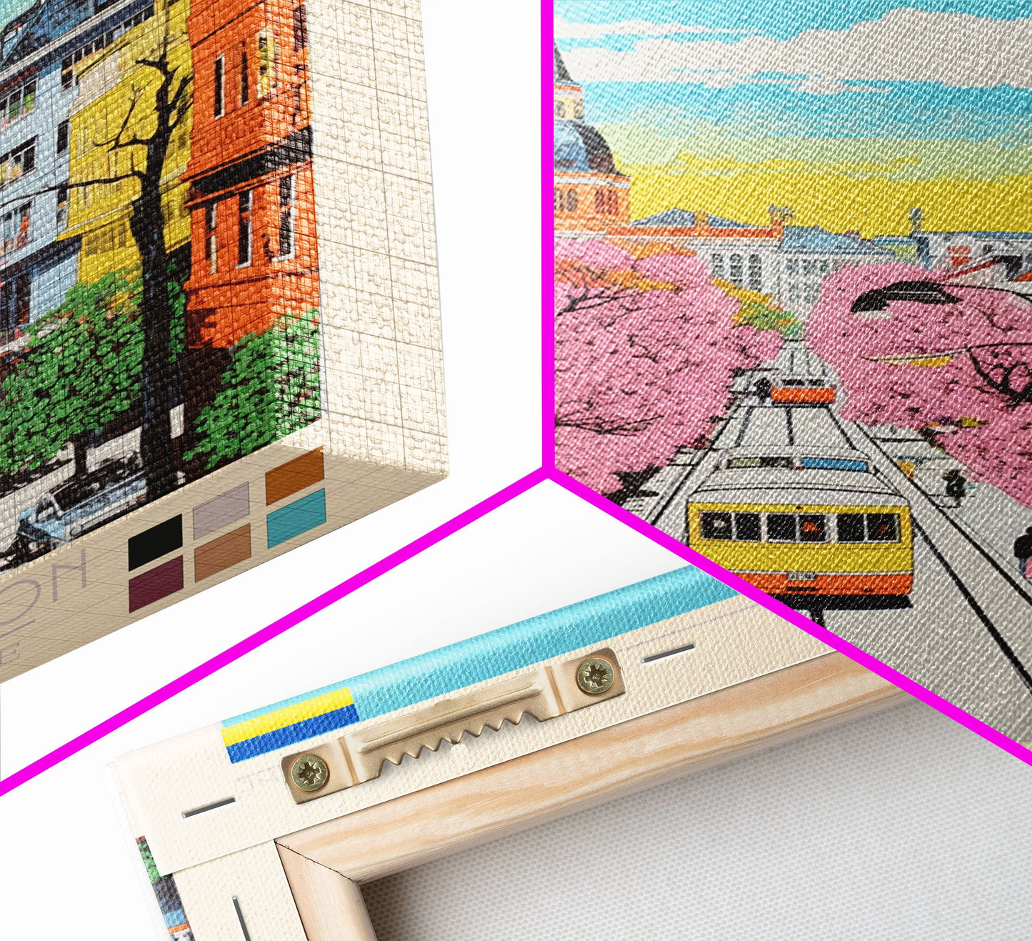 Mykolaiv Ukraine Travel Poster Framed Canvas Print, Midcentury Modern Art, Pop Art Wall Decor, Scenic Bedroom Art, Office Decoration