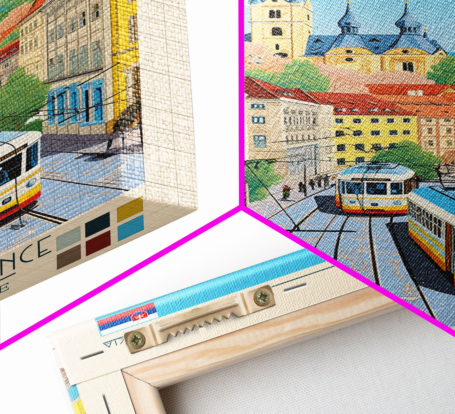 Nitra Slovakia Travel Poster Framed Canvas Print, Midcentury Modern Art, Pop Art Wall Decor, Scenic Wall Art, Living Room Decoration, Office Gift