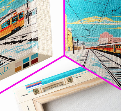 Nizhnekamsk Russia Travel Poster Framed Canvas Print, Midcentury Modern Art, Pop Art Wall Decor, Scenic Wall Art, Bedroom Decoration