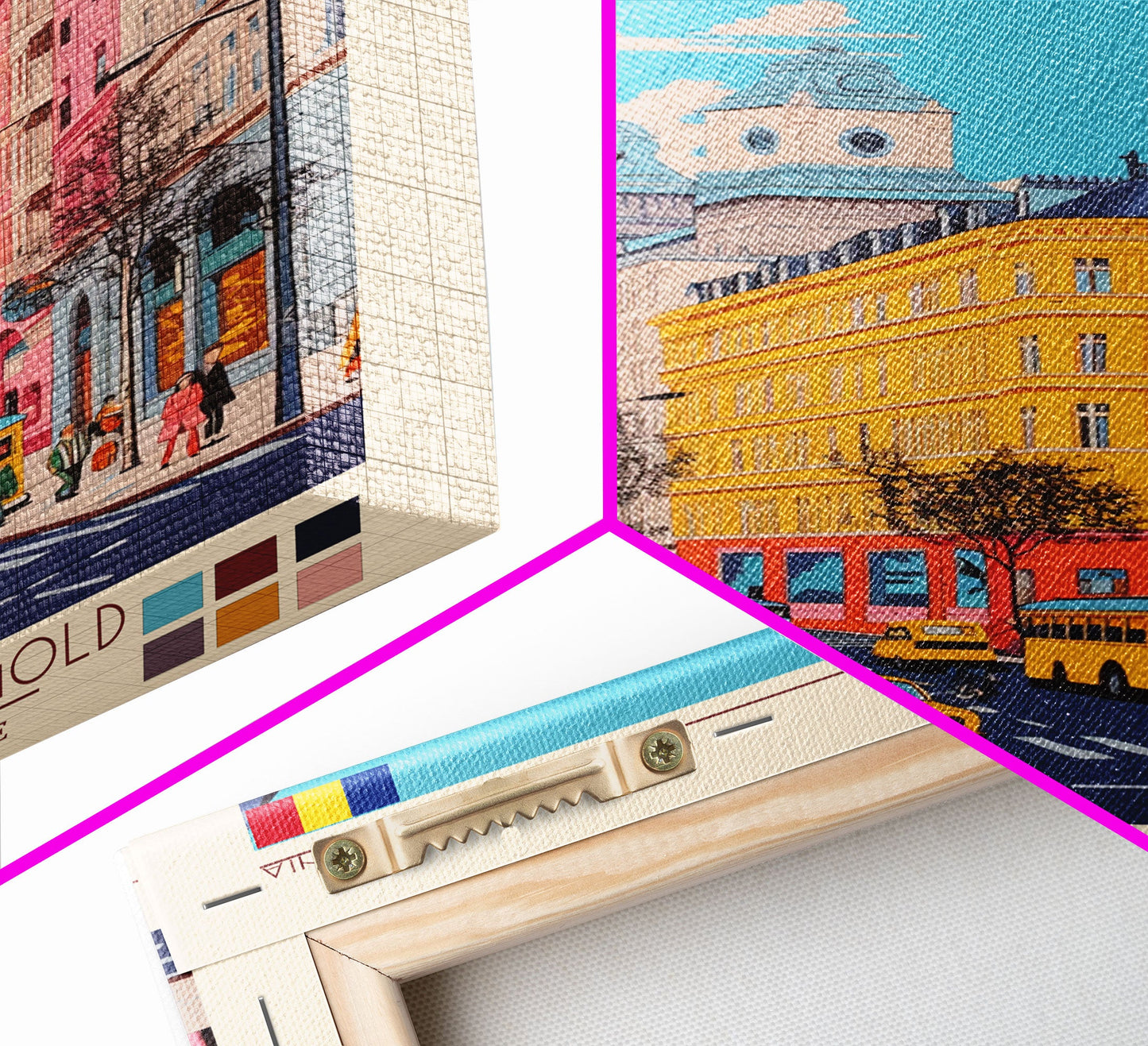 Pitești Romania Travel Poster Framed Canvas Print, Midcentury Modern Art, Pop Art Wall Decor, Home Decor, Vacation Gift, Bedroom Art