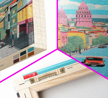 Sivas Turkey Travel Poster Framed Canvas Print, Midcentury Modern Art, Pop Art Wall Decor, Home Decor, Office Gift, Living Room Art