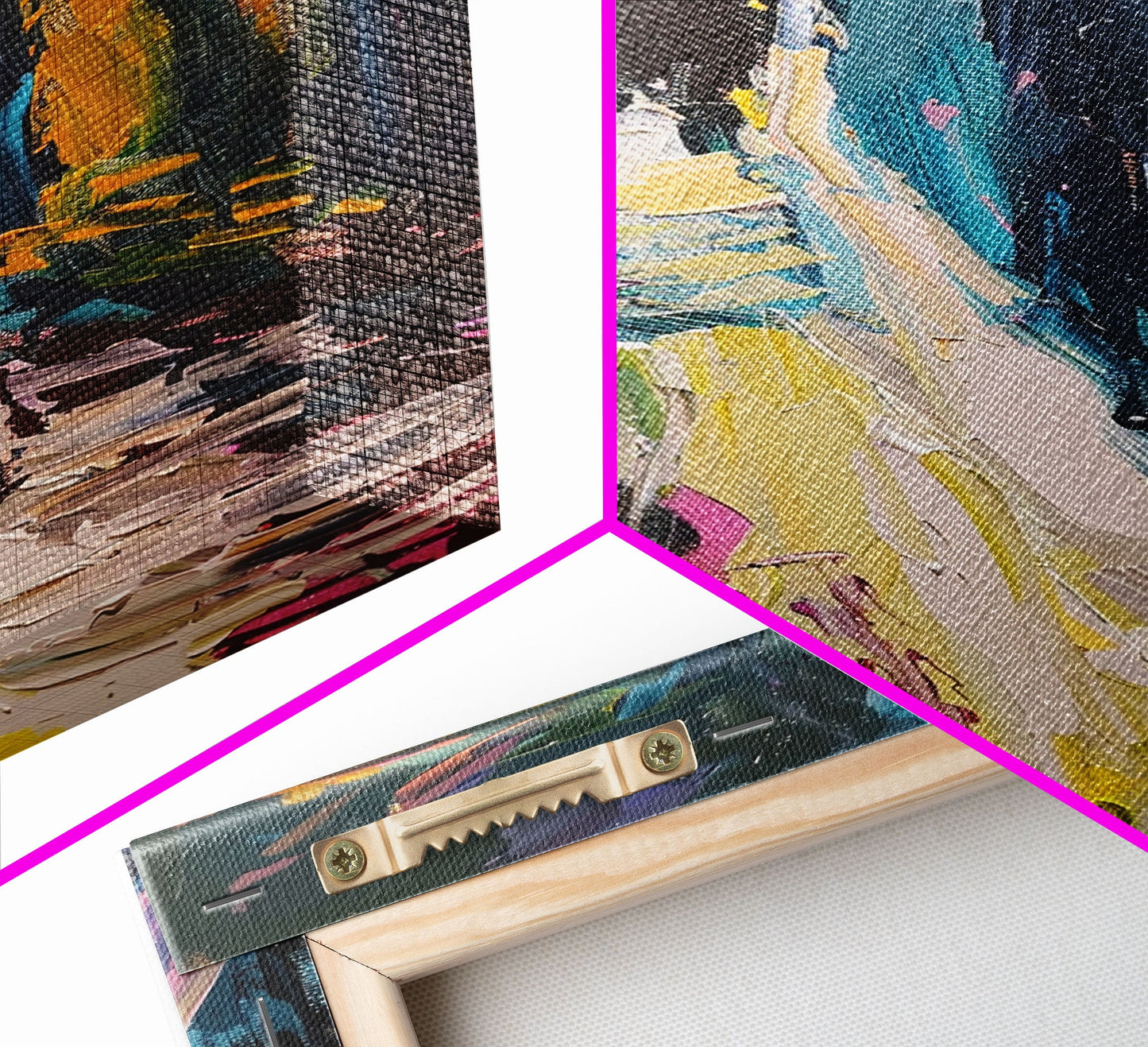 Halloween Haunted Veiled Ghost, Framed Canvas Print, Wall Art, Living Room Decor, Spooky, Ghost Art, Original Painting, Home Decor