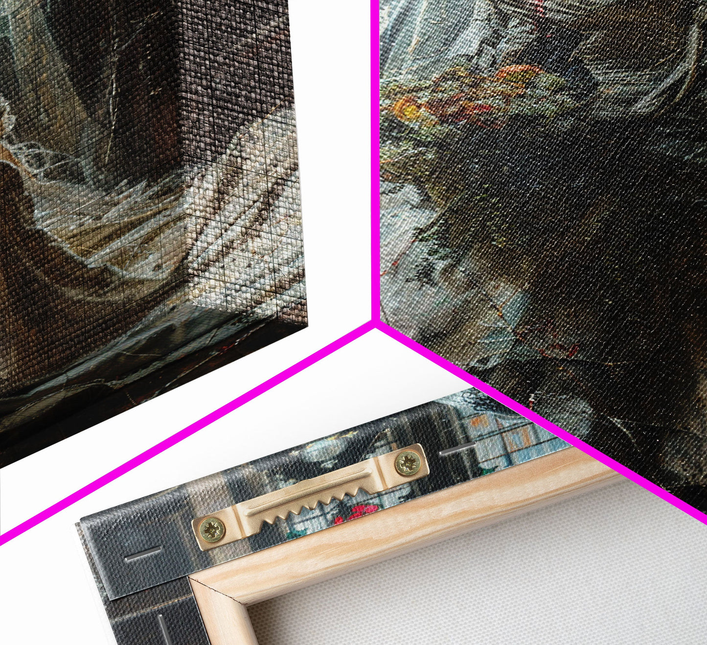 Ghostly Bride in Abandoned Church Framed Canvas Print | Halloween Bride Art | Eerie Bride Decor for Home | Haunted Wedding Artwork