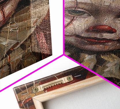 Haunting Clown with Cracked Face - Spooky Halloween Art Print - Creepy Home Decor - Scary Clown Wall Art - Perfect Halloween Decoration