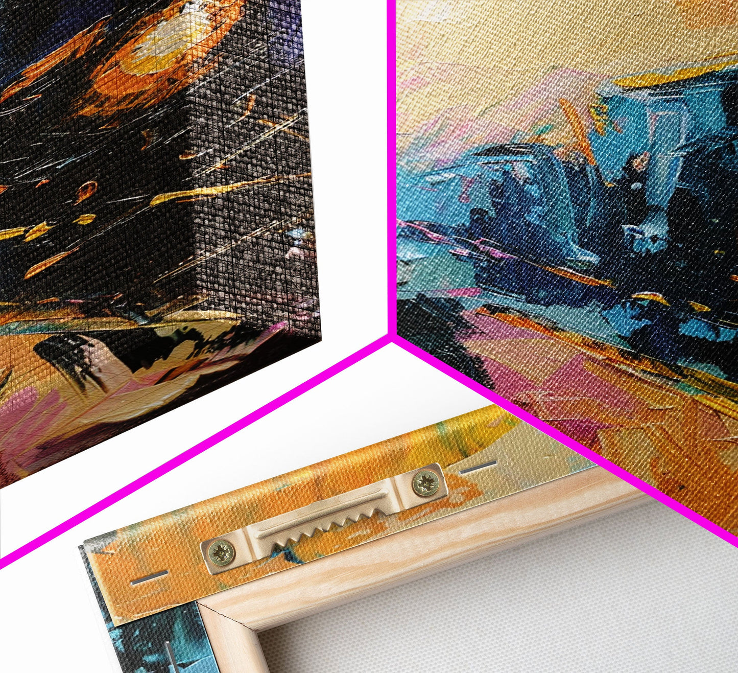 Haunted Carnival Ride at Night Framed Canvas Print, Halloween Wall Art, Spooky Home Decor, Ghostly, Haunted Amusement Park, Halloween Art