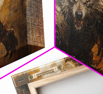 There Werewolf, Dark Academia Portrait, Framed Canvas Print, Victorian Werewolf Oil Painting, Spooky Decor