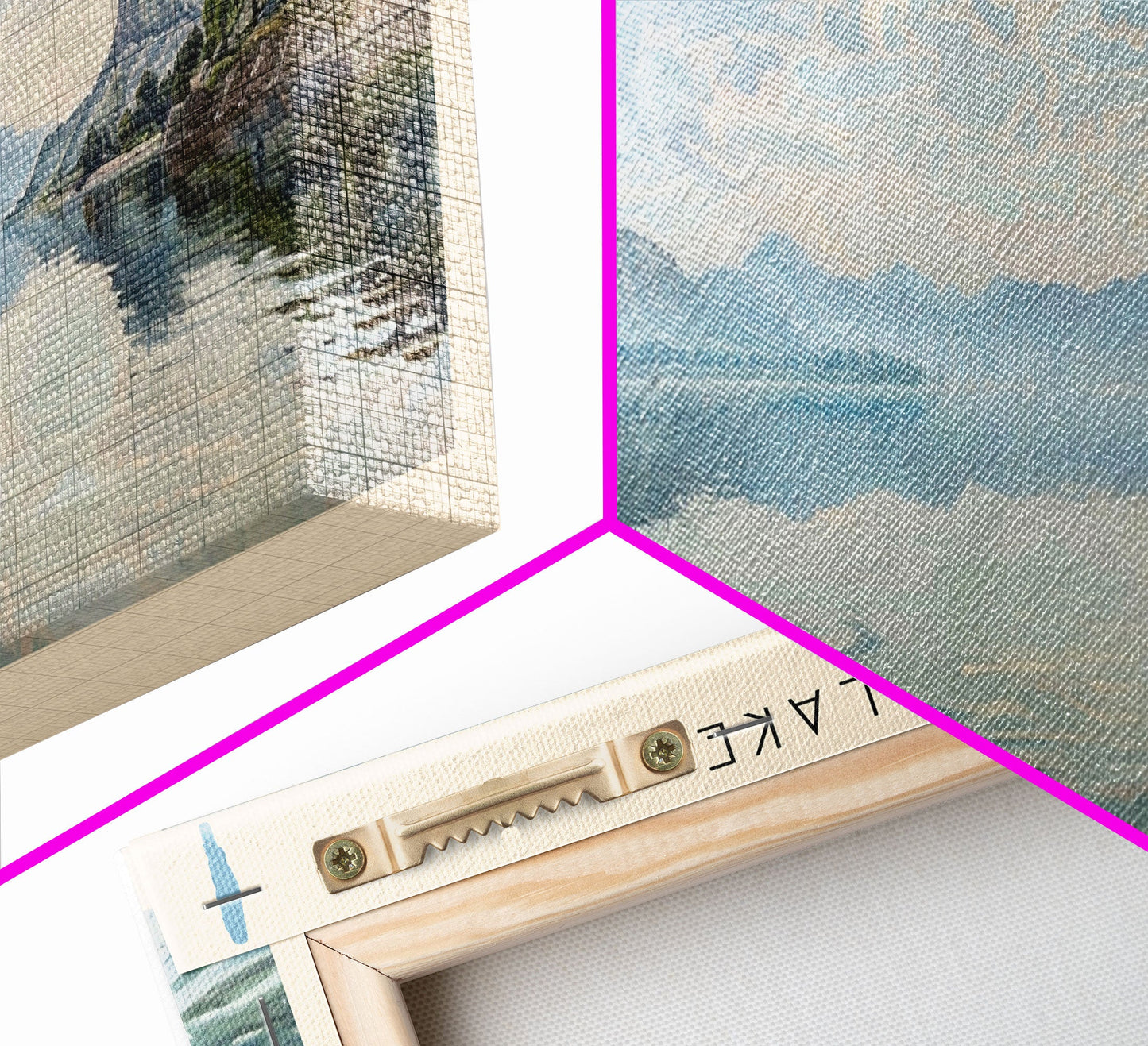 Bear Lake Panoramic Framed Canvas Print, Lake House Decor, Scenic View, Travel Poster, Minimalist Art, Home Decoration