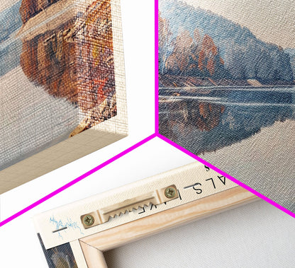 Bull Shoals Lake Arkansas Framed Canvas Print, Lake House Art, Panoramic Wall Art, Travel Poster, Rustic Lake Painting, Home Decor