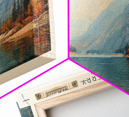 Gerahmter Leinwanddruck „Canyon Ferry Lake, Montana“, Seehaus-Kunst, Panorama-Wandbild, Reiseposter, Rustikales Seegemälde, Naturkunst