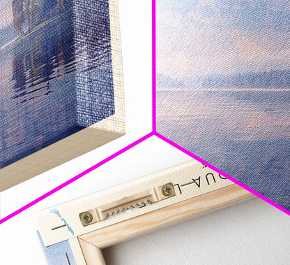 Chautauqua Lake New York Framed Canvas Print, Lake House Art, Panoramic Wide Wall Art, Travel Poster, Modern Lake Painting, Nature Art