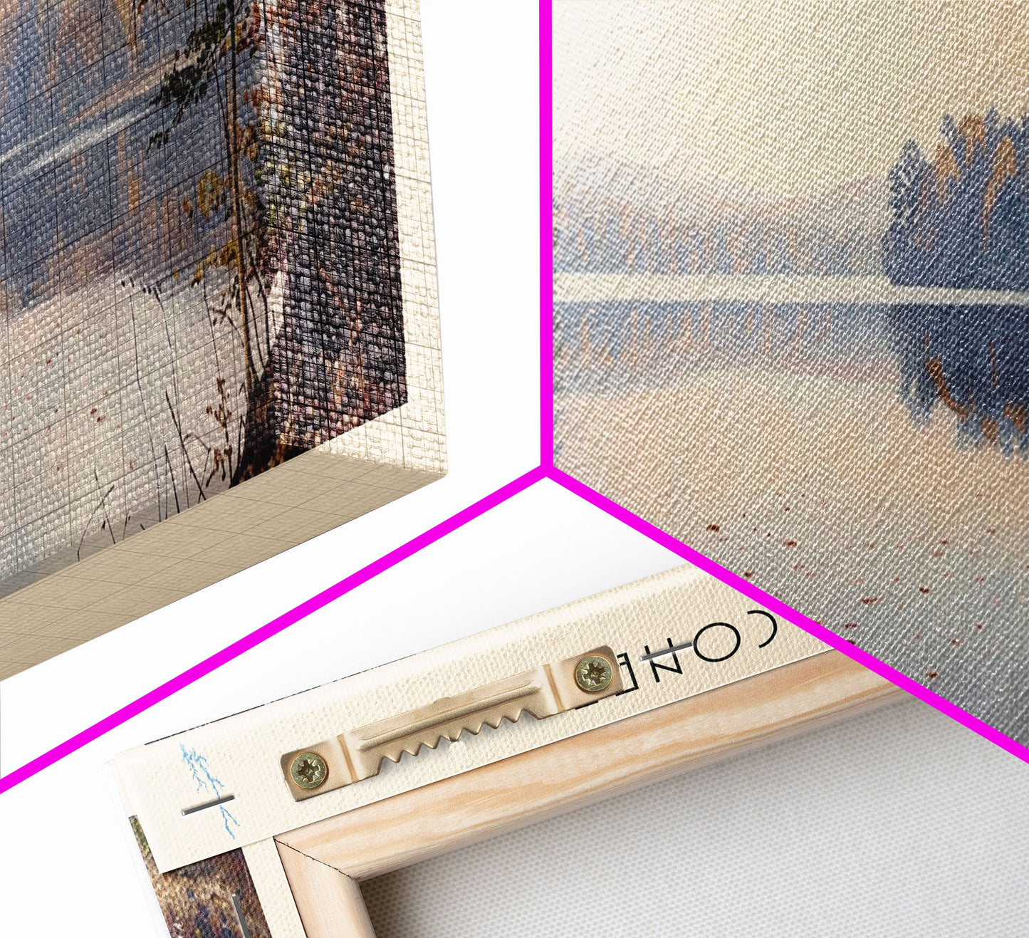 Lake Oconee Georgia Framed Canvas Print, Lake House Decor, Panoramic Wall Art, Travel Poster, Serene Landscape Painting, Living Room Decor