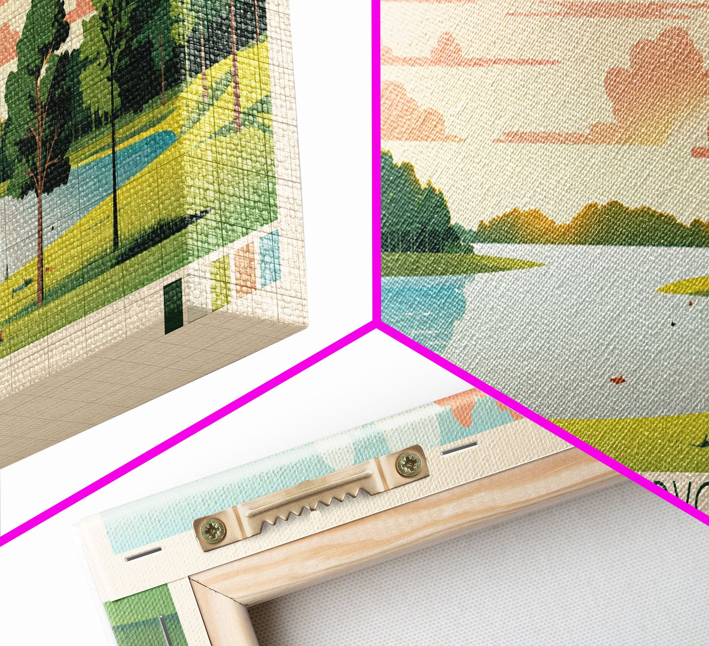 Truman Reservoir, Missouri Framed Canvas Print, Lake House Decor, Midcentury Modern Art, Pop Art, Travel Poster, Living Room Wall Art