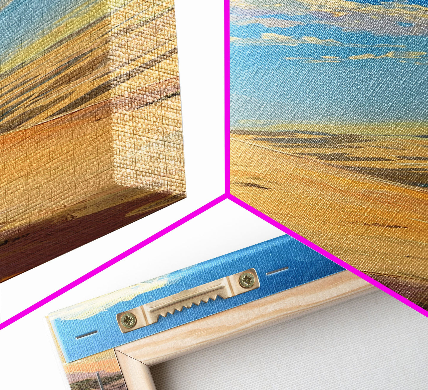 Vertical Canvas Painting of Sand Dunes in Desert Landscape, Framed Oversized Wall Art on Canvas, Tall and Narrow Living Room Wall Art