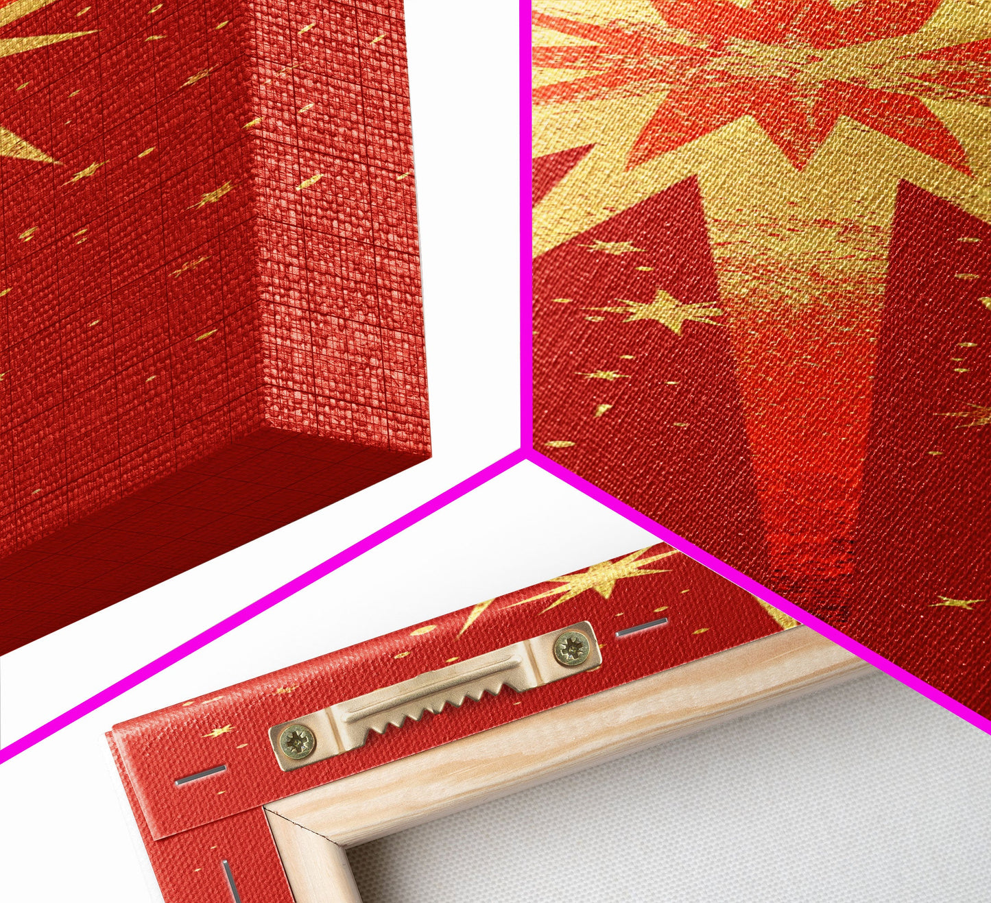 Retro Sunburst Art on Distressed Background - Framed Canvas Print, Midcentury Modern Skinny Art, Tall Wall Art for Living Room or Bedroom Decor