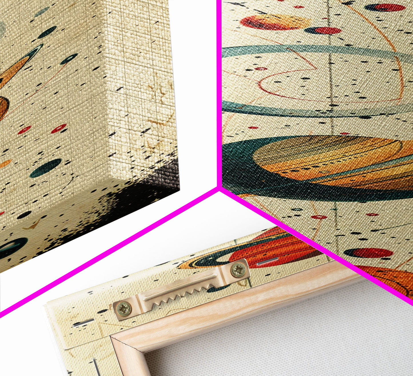 Planets and Stars, Boys Nursery Room Decor, Gift For Son, Framed Canvas Print