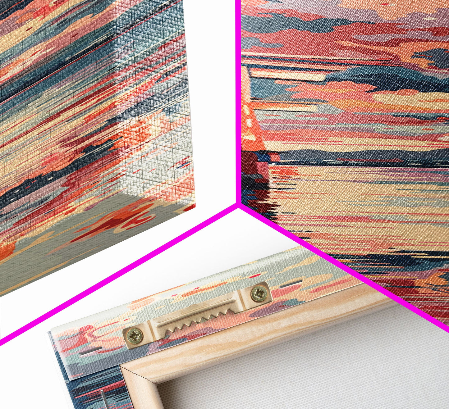 Tranquil Torii Gate Skinny Art Tall Art Japanese Ukiyo-e Inspired Spiritual Landscape Framed Canvas Print