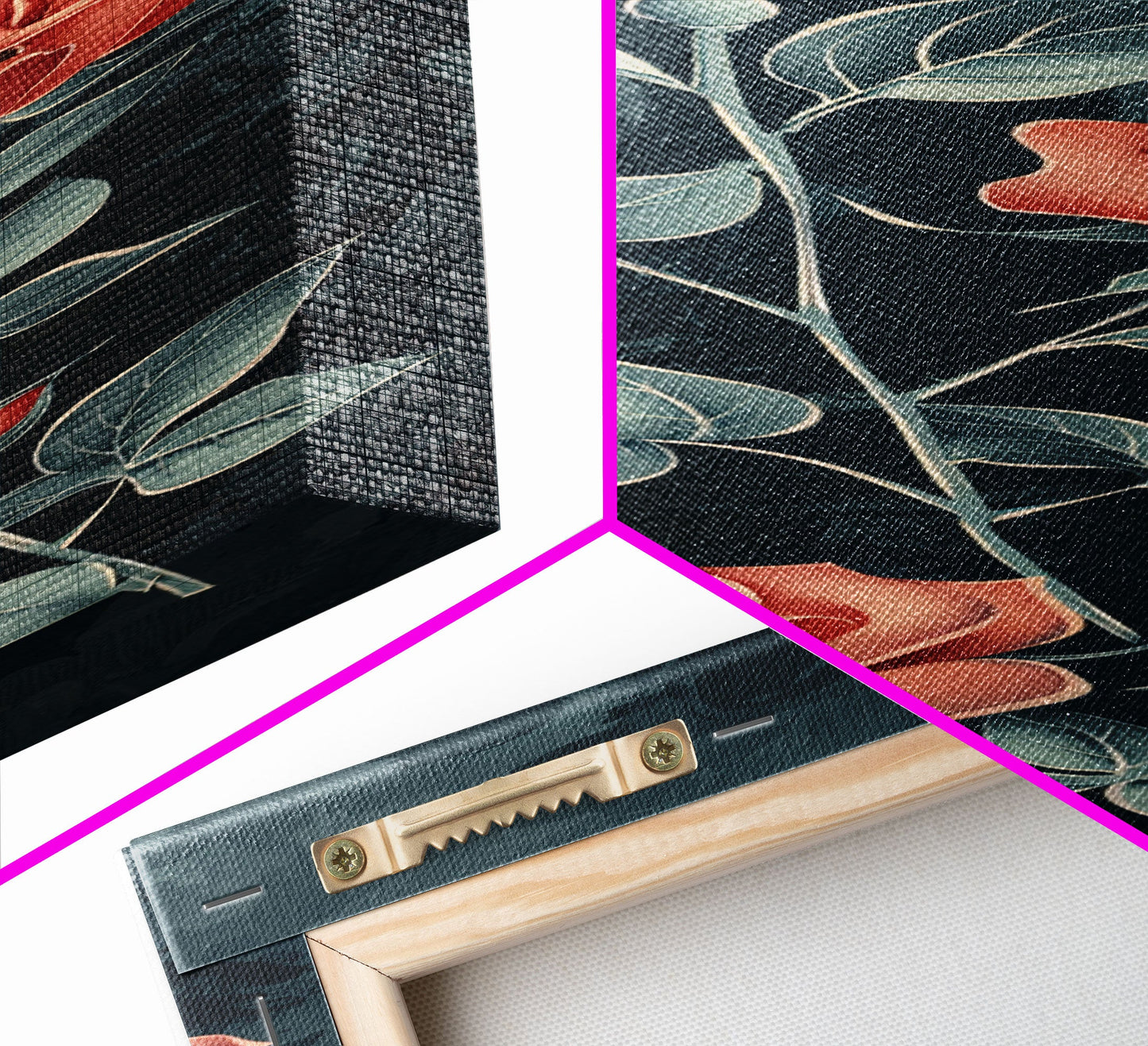 Deep Red Roses With Dark Green Foliage Skinny Art Tall Art Framed Canvas Print Japanese Style Art Ukiyo-e Art Wood Block Print Elegant Floral