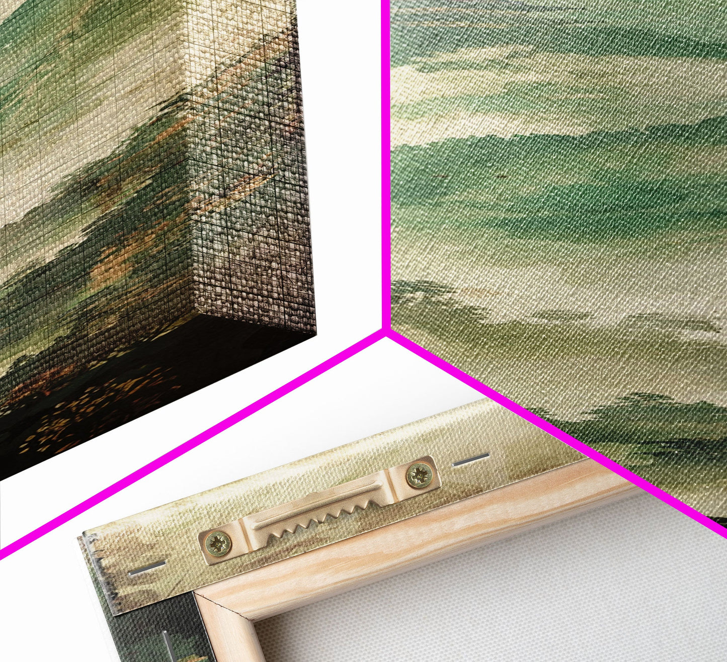 Skinny Art Tall Art Framed Canvas Print Japanese Style Art Foggy Mountain Temple Landscape Wood Block Print Ukiyo-e Feng Shui Wall Art