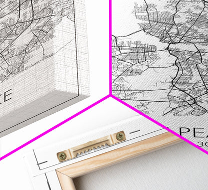 Chesapeake Street Map, Virginia Map, City Map Art, Modern Art, Wall Art, Canvas Print, Canvas Wall Art, Travel Art, Above Bed Décor