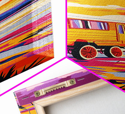 Sunset Wagon Art Canvas Print Southwest Wall Art Boho Art Pink Orange Wall Art Rustic Decor Living Room Art Above Bed Art