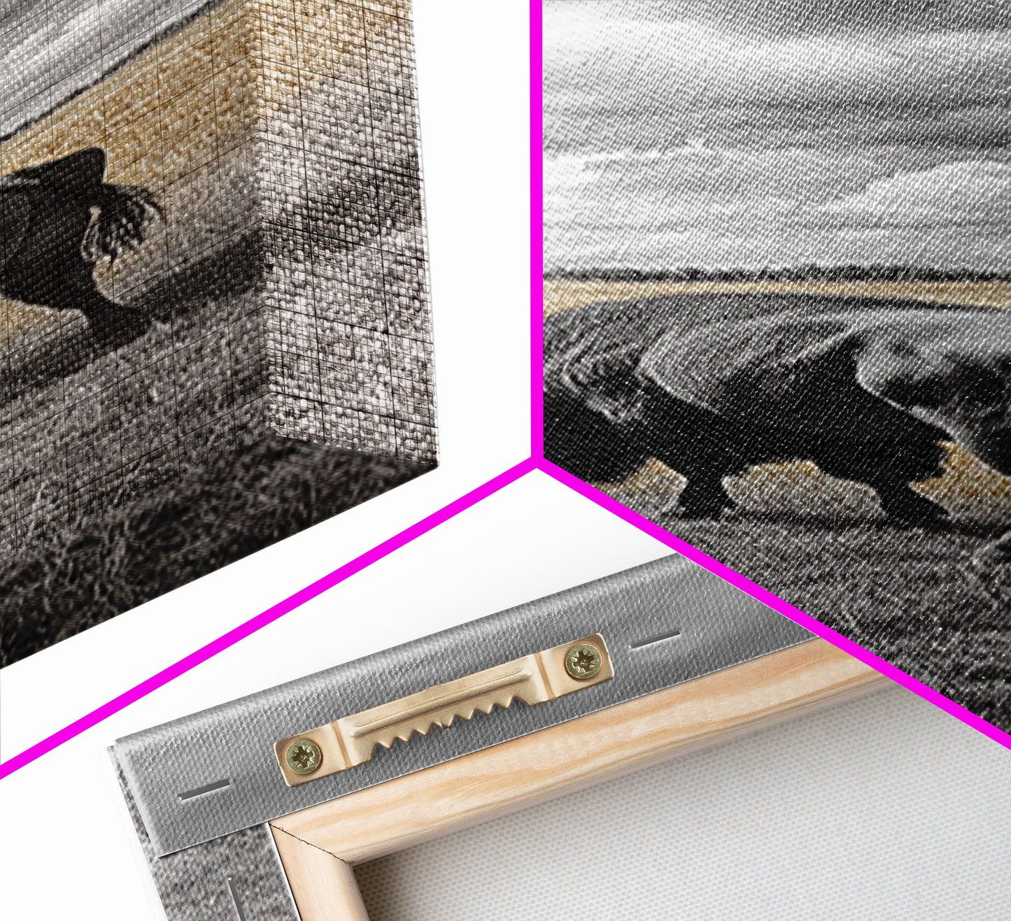 Leinwanddruck „Einsamer Bison auf der Weide“ (gerahmt) | Rustikale Wandkunst | Stimmungsvolle Kunst | Tiergemälde | Landhausdeko | Südwestliche Wandkunst | Geschenkidee