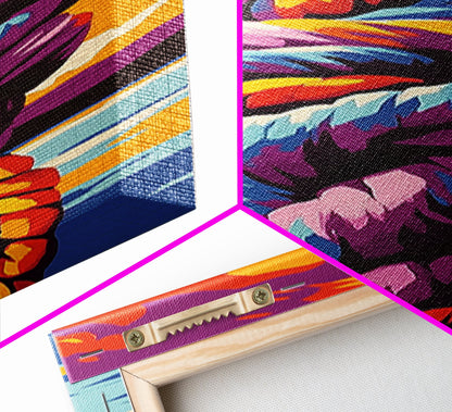 Nautical Knot at Sunset Framed Canvas Print coastal decor nautical painting ocean art coastal cowgirl wall art gift idea for her