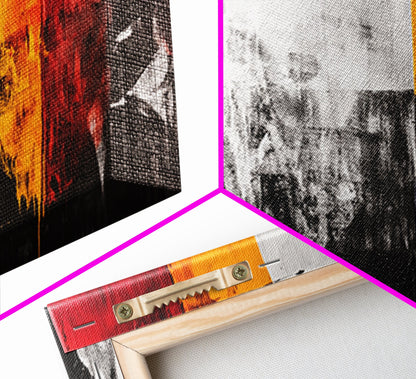 Abstract Portrait, moody art, dark romance painting, chicano art, black and white painting, modern wall decor, Framed Canvas Print